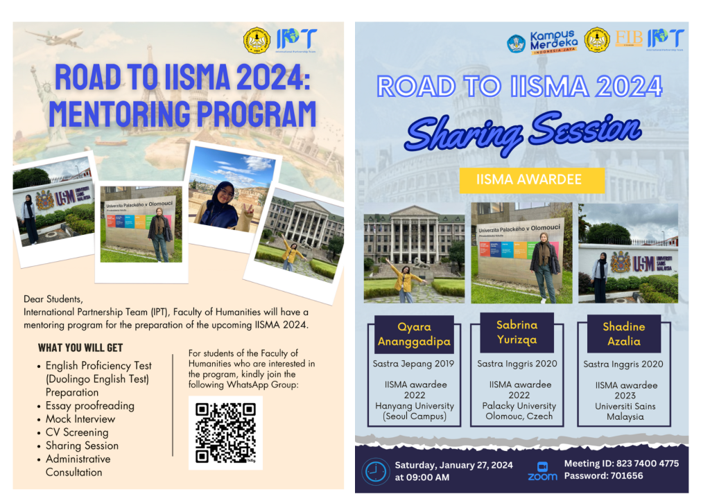 Road to iisma 2024 sharing session fakultas ilmu budaya