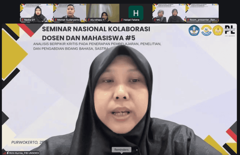Dekan FIB Unsoed Buka Seminar Nasional Kolaborasi Dosen & Mahasiswa #5 FIB Unsoed
